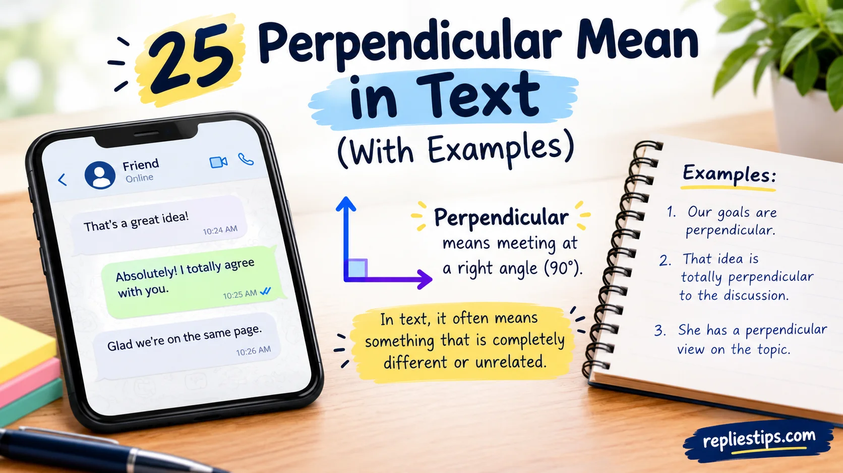 Perpendicular Mean in Text